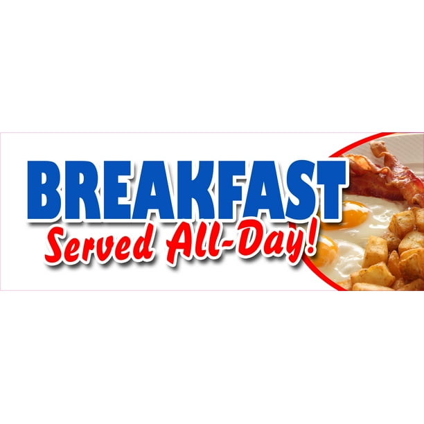 BREAKFAST SERVED ALL DAY DECAL sticker bacon eggs pancakes waffles grits